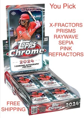 2024 Topps Chrome- X-fractors, Prism, Wave, Sepia, Pink +Refractors-You Pick - Image 1 of 2