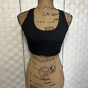 Athleta Sports Bra Medium Impact Racerback Workout Fitness Black Size XL - Picture 1 of 7