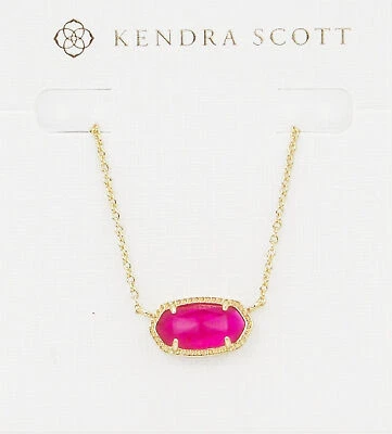 Collar Colgante Ovalado Kendra Scott Elisa en Ilusión Azalea y Oro Foto 1 de 4