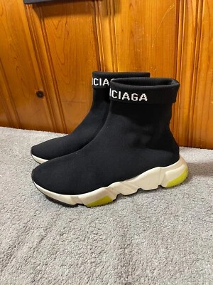 Tamanho 45- Balenciaga Speed Trainer algemado preto amarelo (sem palmilhas) - Imagem 1 de 4