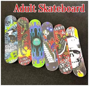 Strong Skateboard for Adults Girls & Boys Beginner Double Kick Skateboards 78cm - Picture 1 of 13