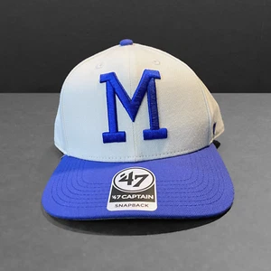 Milwaukee Brewers 47' Brand Retro "M" Logo Two Tone Captain Snapback Adjustable - Picture 1 of 6