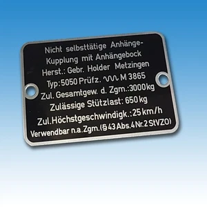 Holder Typenschild Schild für Zugmaul A 30 A 45 A 55 B 40 B 4 Traktor Schlepper - Bild 1 von 1
