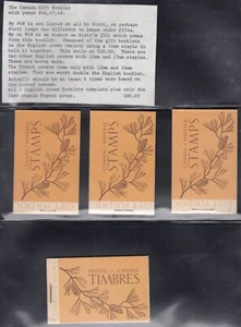 Canada: #BK39a 252a C9 Booklet LOT x4 (English French) Bileski Variety Note MNH - Picture 1 of 1