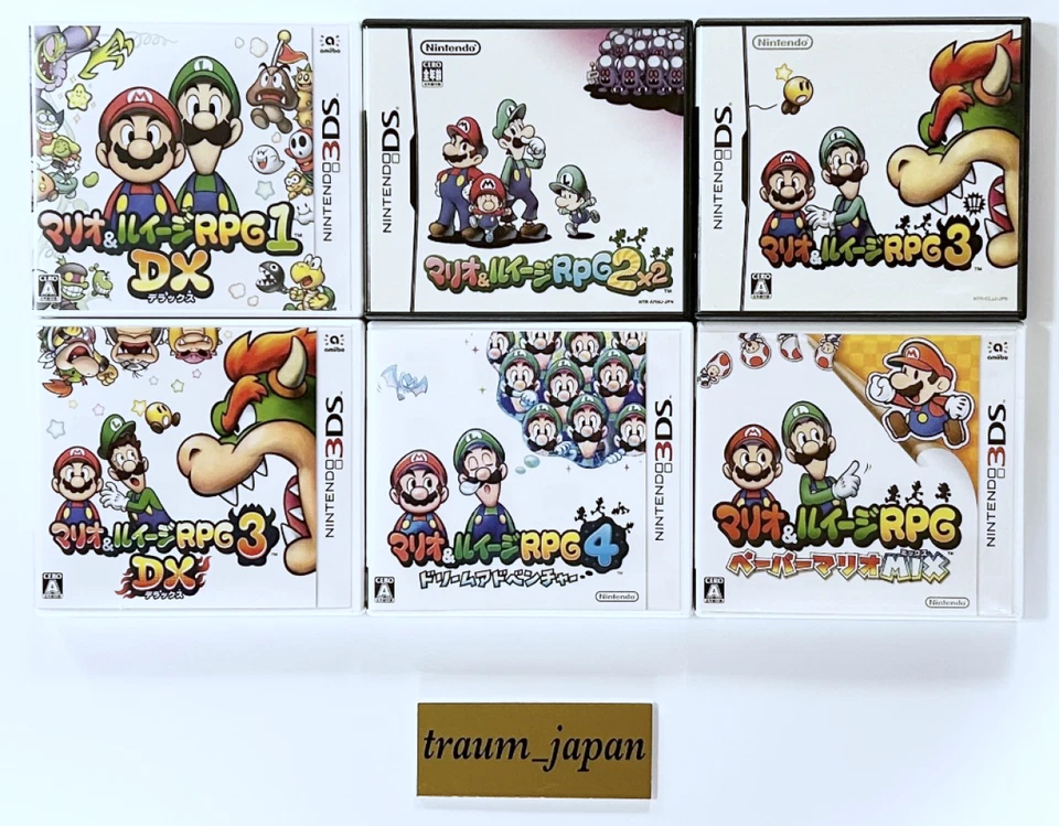 Lot 6 Mario and Luigi RPG 1 2 3 4 DX Paper Mario Mix Set Nintendo DS 3DS Tested - Image 1 of 2