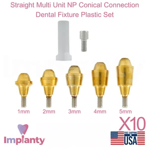 Juego de 10 fundas de plástico rectas dentales NP conexión cónica 2,25 mm - Imagen 1 de 8