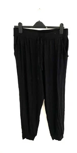 NEW Victoria Secret Heavenly Size L Black Soft Jersey Cuffed Joggers - Picture 1 of 6