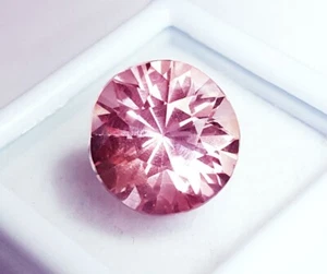 Natürlicher rosa Morganit runder Diamantschliff 8+ kt zertifizierter loser Edelstein - Bild 1 von 12