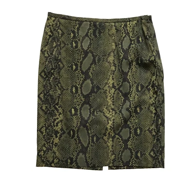 Michael Kors Collection Snake Print Pencil Straight Skirt Womens 10 Green Lined - Image 1 of 4
