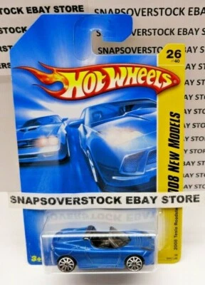 2008 HOT WHEELS BLUE '08 TESLA ROADSTER, NEW MODELS #26/40, HW #26, VHTF - Image 1 of 4