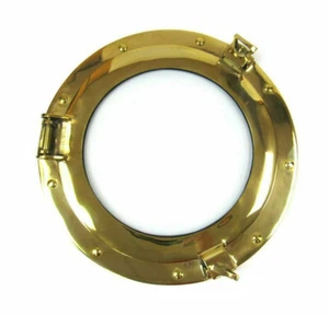 Vintage Nautical 12" Window Porthole Brass Finish Boat Ship Window Porthole Gift - Picture 1 of 5