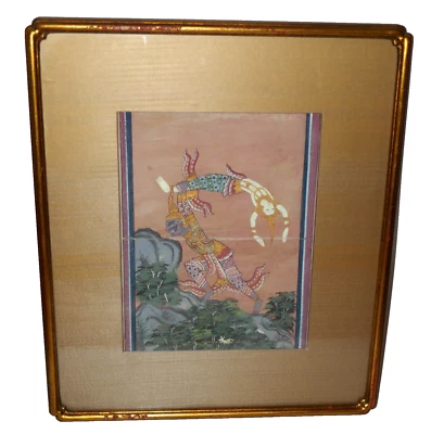 Antique Thai Buddhist Scroll Manuscript Pannaka the Yak & Vidhura - Image 1 of 4