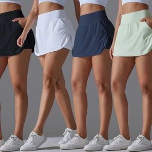 Para mujeres Golf Skorts Tenis Cintura Alta Atlético Informal Faldas Pantalones Cortos Incorporados - Imagen 1 de 63