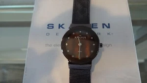 Skagen Slim Mesh Armbanduhr Braun Bronze Komplett mit Box und Anleitung EUC - Bild 1 von 10