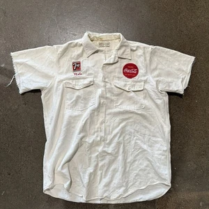 RARE VTG 50s 7up Coca Cola Herringbone Work Shirt Sanforized Chainstitch Union - Picture 1 of 19