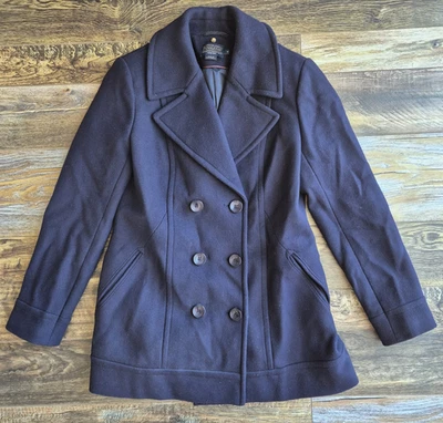 Chaquetón Pendleton Mezcla Lana Doble Pecho Forrado Bolsillo Azul Marino Para Mujer M Foto 1 de 4