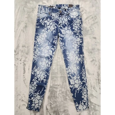 NEW Kut Bleached Floral Eva Ankle Skinny Jeans Size 2 Blue Stretch Denim Casual - Image 1 of 4