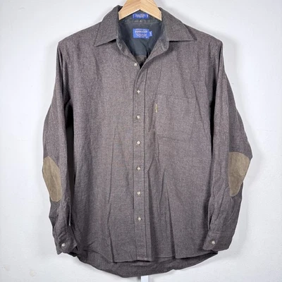 Vintage Pendleton Trail Shirt Pure Virgin Wool Elbow Patches Long Sleeve Large - Image 1 of 4