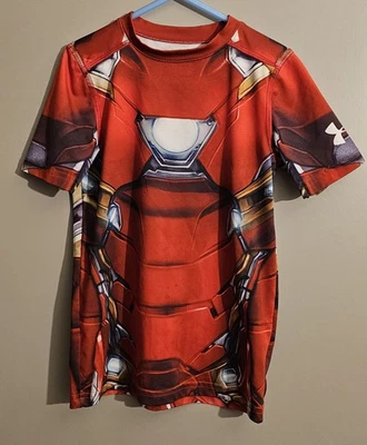 Under Armour Heat Gear MARVEL Iron Man Shirt - Size YSM - Image 1 of 3