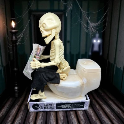 Esqueleto musical animado para ir al baño iluminar ojos verdes familia Addams nuevo en caja Foto 1 de 4