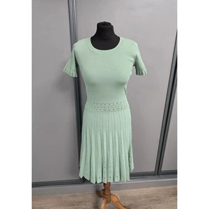 Sandro Plissee Strickkleid Gr. 38/ 10 mintgrün - Bild 1 von 10