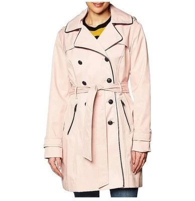 Gabardina GUESS Rosa con Cinturón, Nueva, Doble Pecho, Puño Manga con Cinturón Foto 1 de 4