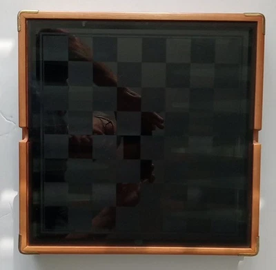 6 Game Combination Glas Chess, Checkers in Wooden Box with Drawers - Image 1 of 4