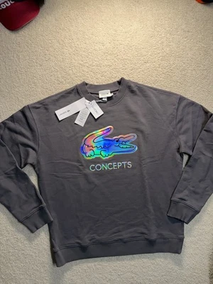 Sudadera Lacoste X Concepts Jumbo Croc Logo Estampado Gris Medio Foto 1 de 4