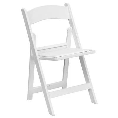 Silla Plegable con Asiento Acolchado Vinilo Blanco Marco Resina Blanco Lote de 4 Foto 1 de 4
