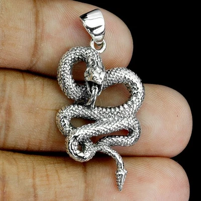 Colgante de plata de ley 925 joyas de piedras preciosas cobra Foto 1 de 4