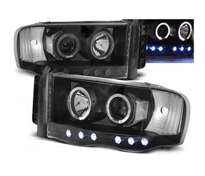 Scheinwerfer für Dodge Ram 2002 2003 2004 2005 2006 VR-1249 Angel Eyes schwarz - Bild 1 von 1