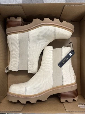 Sorel Size 9.5 Joan Now Waterproof Chelsea Boot Bleached Ceramic Gum NWT - Image 1 of 4