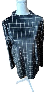 Lands' End Long Sleeve Women's Black & White Pull Over Tunic Medium Very Soft - Picture 1 of 19