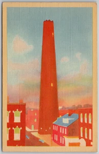 Curt Teich errore di stampa errore di stampa colore mancante nero Baltimora MD Shot Tower - Foto 1 di 2