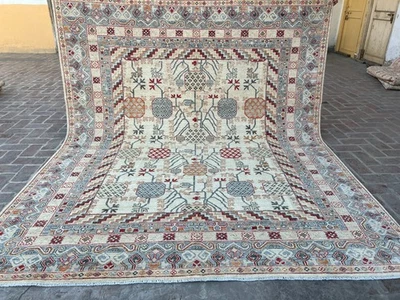 Authentic Afghan Khotan Rug 8x10 Hand Knotted Wool Area Carpet Bedroom Rug - Image 1 of 4
