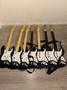 Lot of 7 rock band guitars Stratocaster ps3 Wii for parts as is for repair - Picture 1 of 7