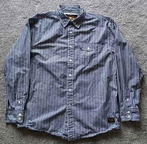 Nautica Jeans Co Shirt Mens XL Blue Striped Long Sleeve Button Up - Picture 1 of 16