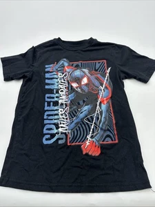 Marvel Spiderman Miles Morales T-Shirt Youth Boy Small Graphic Print Black#28983 - Picture 1 of 7