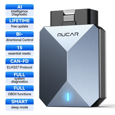 MUCAR BT200 Max Automotive OBD2 Code Reader Lifetime Free AI Diagnostic Scanner