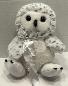 Russ Shining Stars Plush Snowy Owl Black Spots Sitting Stuffed Animal 8" READ - Picture 1 of 12