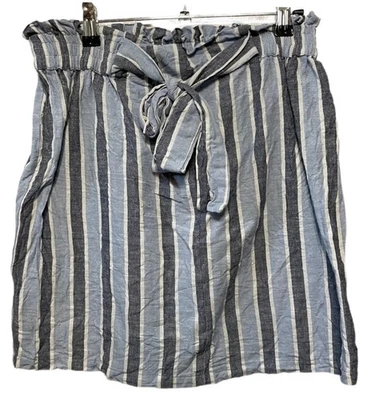 🌊 Falda Angie Azul Rayas Cintura Atada L 100% Algodón Foto 1 de 4