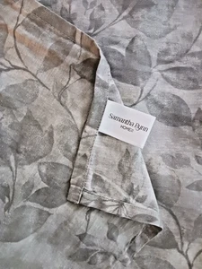 Samantha Pynn Queen Size Flat Sheet 100 % Cotton Light Grey Floral Pattern  - Foto 1 di 4