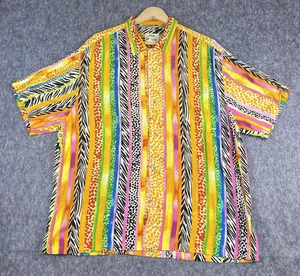 Vtg Jams World Mens Button Up Shirt Multicolor Animal Print Made in Hawaii Sz XL - Picture 1 of 13