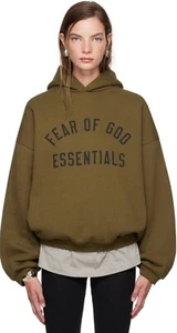 Essentials Fear of God Hoodie oliv Gr. 12 Medium Oversized Essentials Kapuzenpullover - Bild 1 von 11