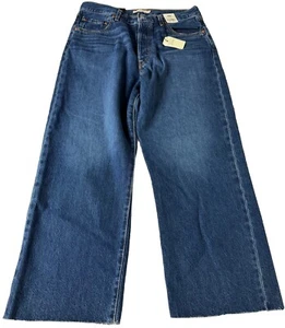 Levi's Premium Ribcage Straight Ankle Big E dunkelblaue Damenjeans 32 x 27 neu mit Etikett - Bild 1 von 13