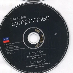 Haydn94, Schubert9 - The Great Symphonies 3 CD Only - Foto 1 di 1