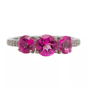 Handmade  PINK TOPAZ  WITH NATURAL ZERCON Gemstone 925 Sterling Silver Ring - Picture 1 of 2