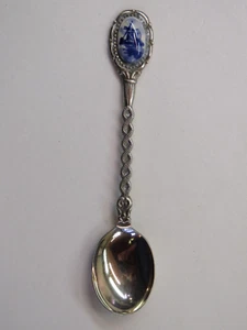 Cuchara de recuerdo vintage COLECCIONABLE 4,5", diseño de molino de viento azul holandés - Imagen 1 de 4