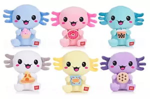 NEW OFFICIAL 10" KAWAII KUTIES SNAXOLOTL AXOLOTL SOFT PLUSH TOYS SQUASHY PLUSH - Picture 1 of 7