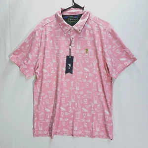 Camisa Polo William Murray Para Hombres GRANDE Rosa Como Nueva Estampado Fresco Rendimiento NUEVA $88 - Imagen 1 de 8